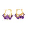 Rose diamond U-shaped ear buckle fashionable flower design light luxury niche high-end earrings