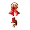 Christmas Bell Plastic Jingle Bells Xmas Tree Hanging Ornament with Bow And Artificial Pine