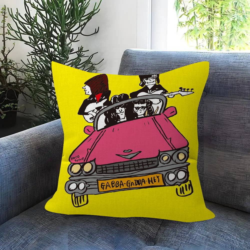 Personalized Picture Text Home Decorative Pillows Household Gifts 45X45Cm Rock Band R-Ramones Anime