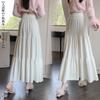 Long Knit Tiered Flared Maxi Soft Thick Fabric with Elastic Solid Stylish and Cute for and Spring [OGCPWYQZ] Women's Skirt, A-Line Skirt, Waist,