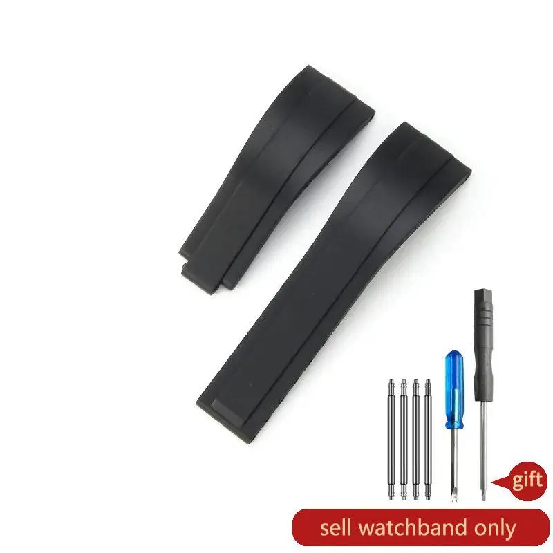 Paski do zegarka Daytona Yacht Log Czarny Zielony Water Ghost Zakrzywione zakończenie 20mm Silikonowy Wypukły Interfejs Czerwony Niebieski Pasek do zegarka