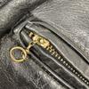 VINTAGE Vintage Leather Black TALON Zip Padded Jacket Jacket 36 blackUsed