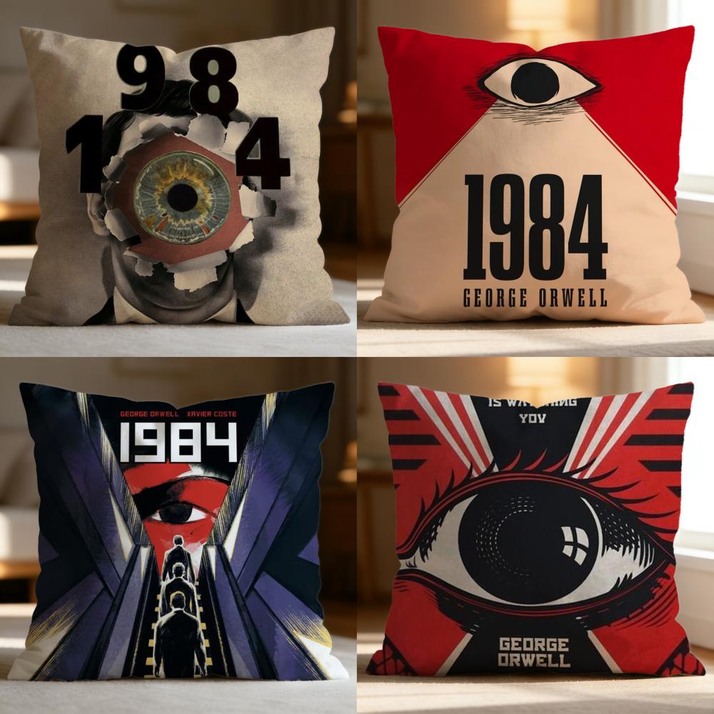 Hot N-NNineteen Eighty-Four Cushion Cover Soft Washable Pillow Case Multi-Scene for Couch Bed Travel Office Use