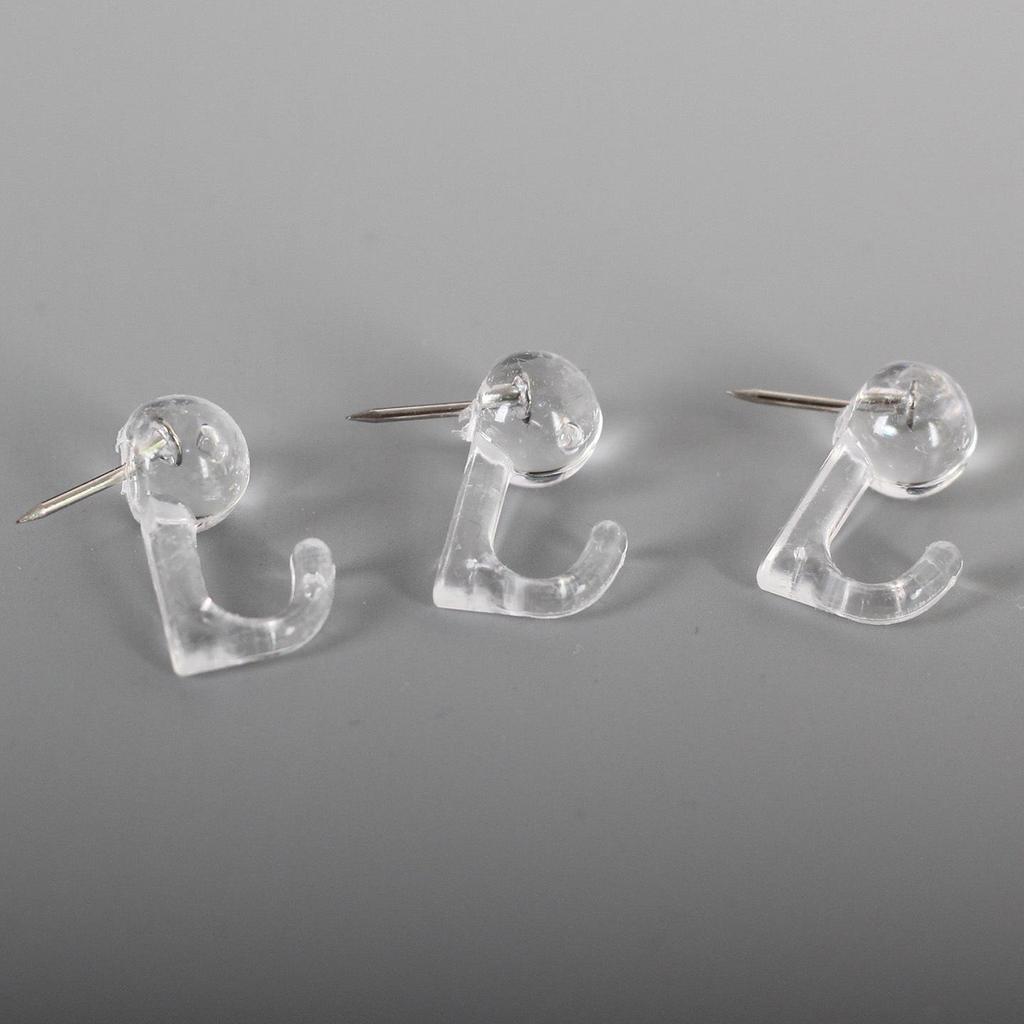 Creative Transparent Hook Thumbtacks for DIY Cork Board and Photo Wall Decorations
