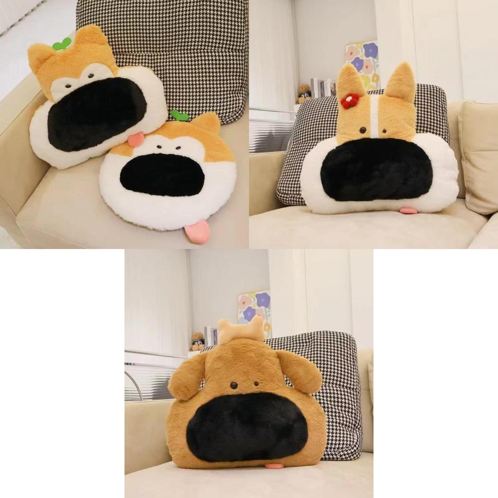 New Popular Big Nose Dog Seat Cushion Husky Corgi Shiba Inu Memory Foam Butt Pad Pillow Car Pillow Plush Toy