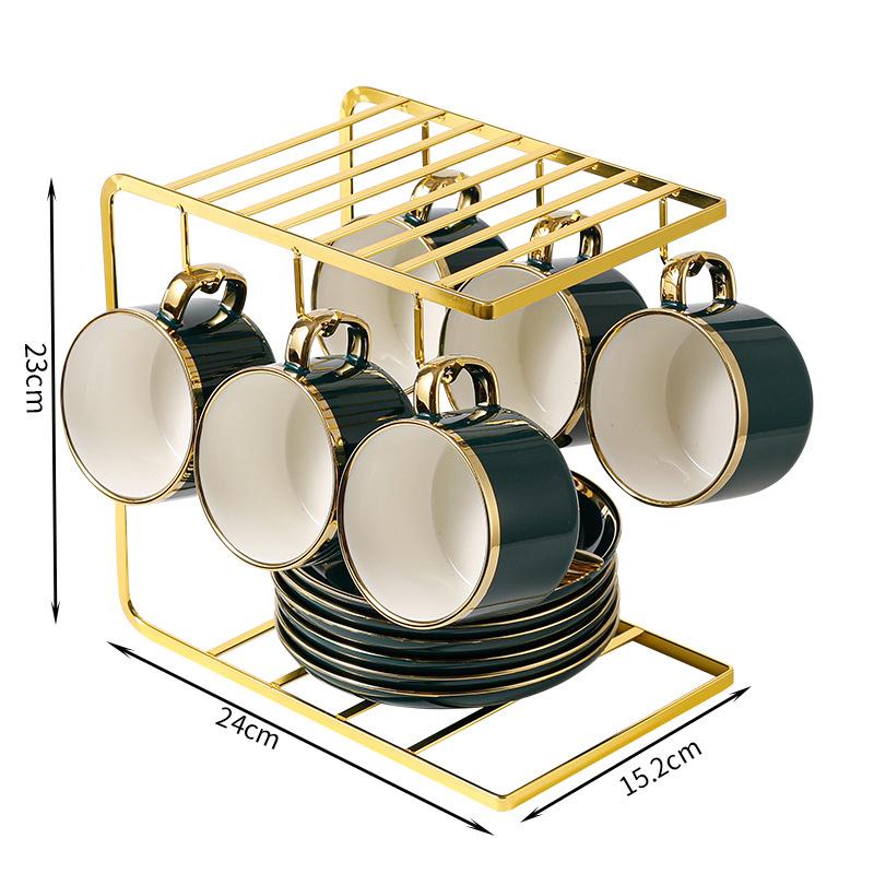 Ensemble de Tasses à Café Délicates Style Européen Petite Tasse de Luxe Célébrité Internet Tasse en Céramique Ménagère Soucoupe Thé de l'Après-midi Style Ins Moderne