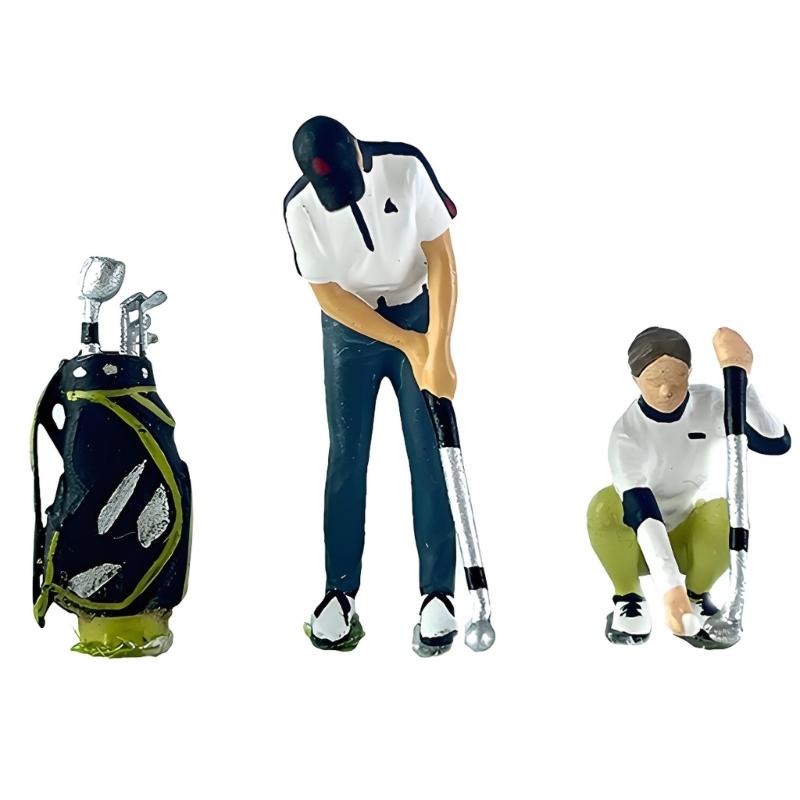 Realistisches Golfspieler-Figurenmodell 1:Handbemalte Miniaturfiguren im Maßstab 1:64 für Dioramen-Requisiten, Sammler für Fotografie