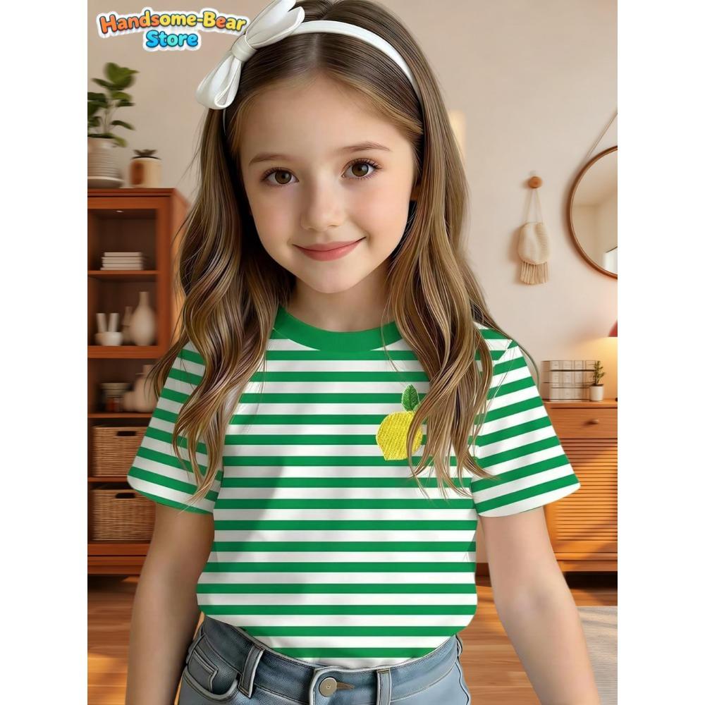 2026 Girl Clothes Summer Cartoon Fruit Print Children's Clothing Girl T-Shirt Short Sleeve Child T-Shirt Summer Clothes Girl Top