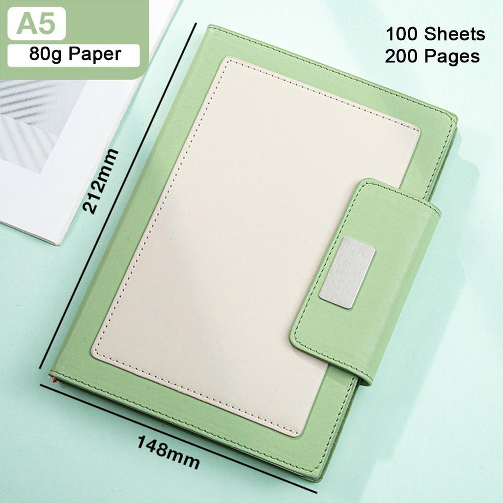 A5 Leather Buckle Business Notebook, Work Meeting Record Book, Student Subject Notebook, Thickened Diary, Lined Pages, Travel Log, 100 Sheets