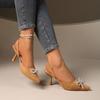 Summer New Style High-heeled Women's Lace-up Open-toe Canvas Slip-on Sandals for Women