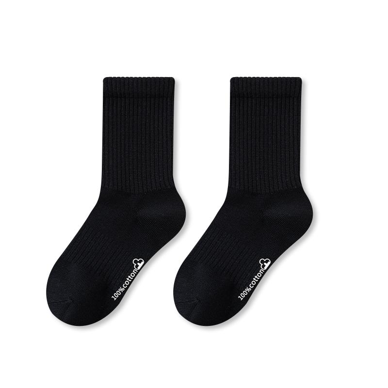 1-12Y Children's Casual Socks Solid Color Teenager Boys Girls Uniform School Sock Cotton Toddlers Infant Baby Socken For Kids