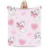 Aristogatos Marie Gato Mantas Tejidas Rosa Lana Manta de Tiro Verano Aire Acondicionado Portátil Suave Cálido Colcha
