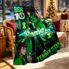 Custom Name Personalized Ben 10 Omniverse Print Blanket, Home Decor, Bedroom, Sofa, Camping, Couch, Gifts for Birthday Christmas