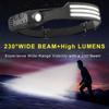 Head Led Light Sensor HeadLight USB Rechargeable Built-in Battery Flashlight Head Torch 5 Lighting Modes Waterproof Headlight