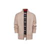 Cardigan con zip multicolore da uomo, colletto alla coreana, fodera a quadri, lavorato a maglia, casual, outerwear