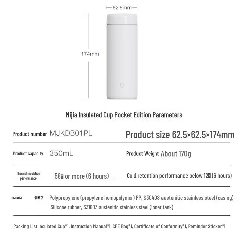 Xiaomi Pocket Thermos Cup 316 Stainless Steel