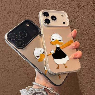 Silver Angry Duck Phone Case for Apple 17/16/15 Pro 14 Pro Max 13/12/11