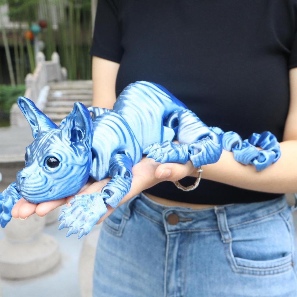 Home Decoration 50Cm3D Printing Sphinx Cat Animal Toy Realistic Hairless Doll Articulated Cat Plush Toy Cat Enthusiastcollection