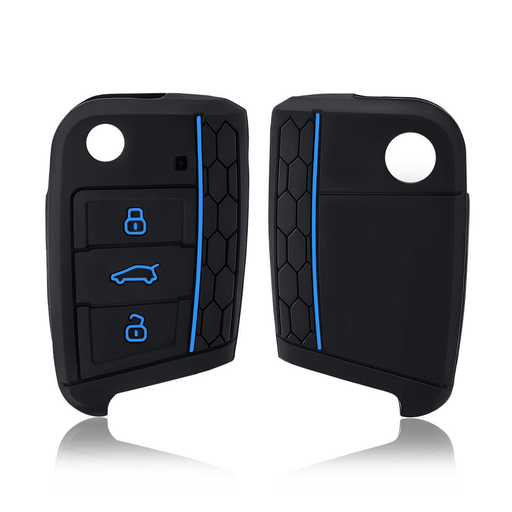 Silicone Flip Key Cover 3 Button Fit For Vw Golf 7 Mk7 Skoda Seat 2014 Fob Hull Octavia Combi Leon Ibiza Cuptra Case