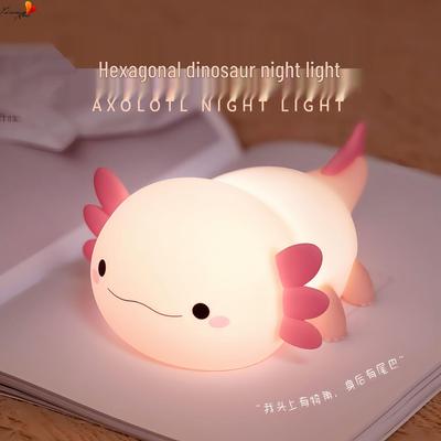 Dinosaur Silicone Night Light: Rechargeable Tap Bedside Sleep Lamp & Holiday Gift