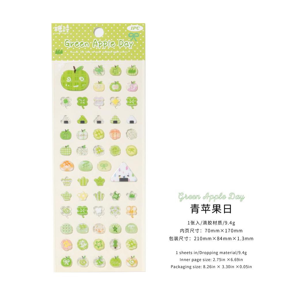 1PC Kawaii Ins Dropping Mini Stickers Creative Decoration DIY Diary Phone Case Planner Aesthetic Supplies Cute Scrapbook Sticker