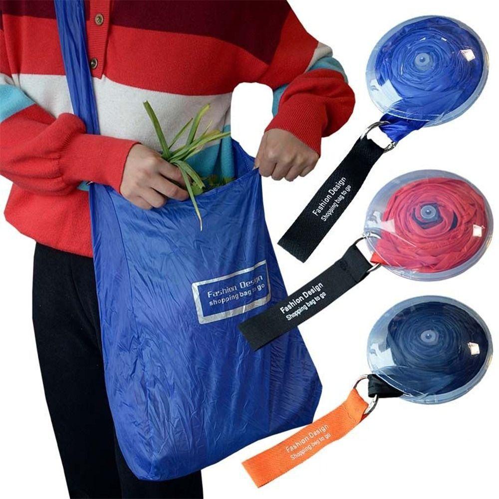 Small Disc Retractable Shopping Bag Nylon Shopping Storage Bag Reusable Grocery Bag  Travel Storage