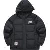 QR Print Casual Warm Loose Hooded Jacket Bread Down Coat Men Outerwear Black T11M346904F-BK
