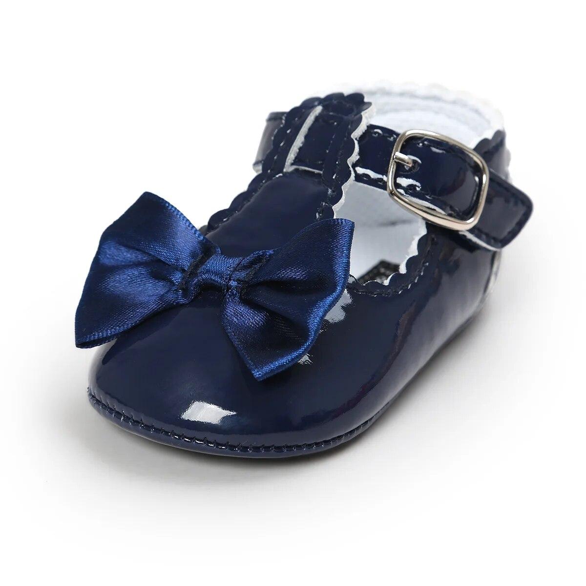 

Meckior Baby Girls Shoes Classic Bowknot Rubber Sole Anti-slip PU Girls Dress Shoes First Walker Toddler Crib Baby Shoes 20