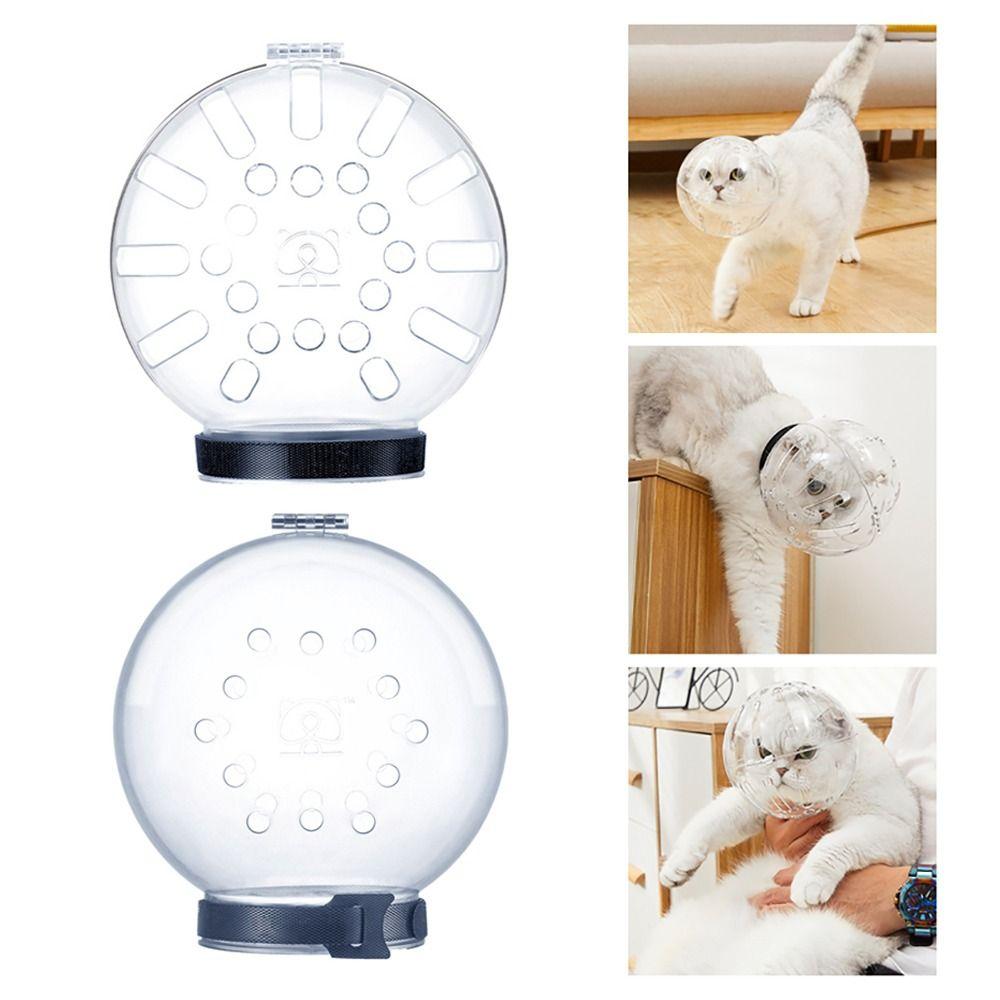 Anti-Bite Breathable Cat Muzzle Transparent Cat Head Cover Lightweight Cat Space Hood  Pet Care