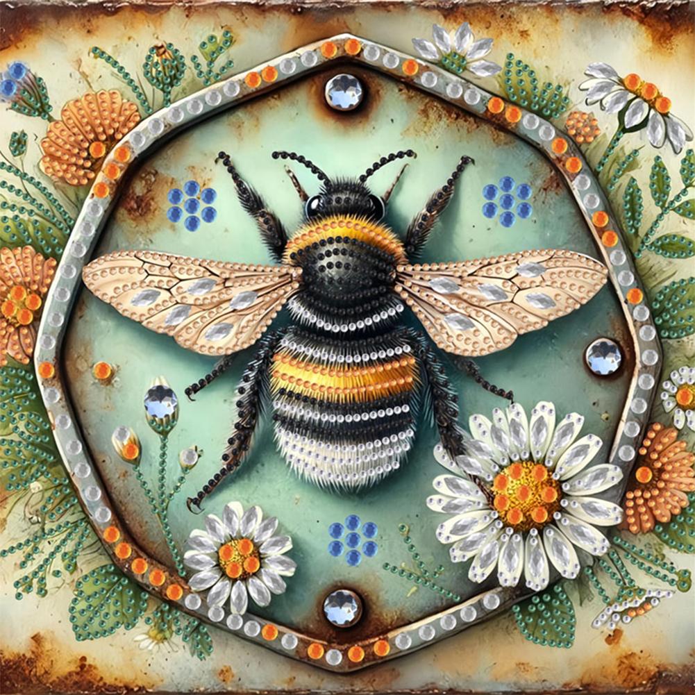 5D DIY Partial Special Shaped Drill Diamond Painting Kit Bee for Home Decoration