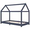 VidaXL Kid's Bed Frames Kid's Cabin Bed Bed Structure for Children Kid's Room House Interior Grey 80x160 283353