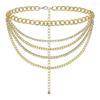 Rhinestone Inlaid Body Chain Multi Layer Design Rhinestone Belt Fashion Waist Chain  Party Wear