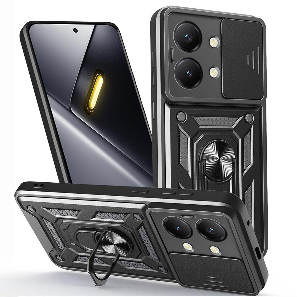 Capa for POCO X8 Pro Max X7 Pro X6 Case Armor Slide Camera Lens Protection Cover for Xiaomi POCO X7 Ring Stand Shockproof Funda