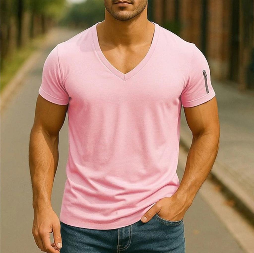 T-shirt Haut Manches Courtes Imprimé Mode Sport et Loisirs pour Hommes T-shirts Unis Pour