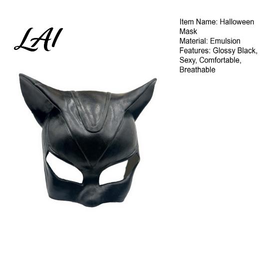 Breathable Halloween Face Mask Catw Woman Mask Black Cat Eye Costume Soft Latex Detailed Cosplay Accessory Leather for Masquerade Superhero