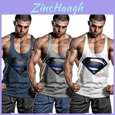 Premium Quality Men Bodybuilding Tank Top Muscle T-shirt With 3d Superman Design
