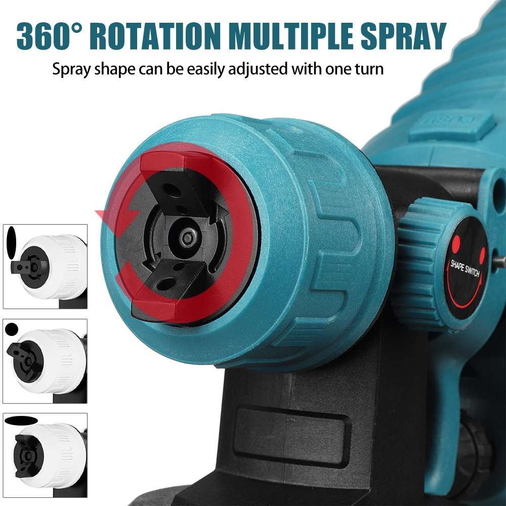 1 Set 1000ML Cordless Electric Spray Gun Airbrush Paint Sprayer For 18V Battery