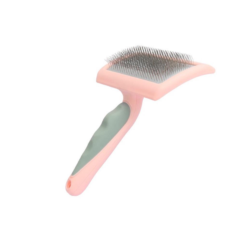 

Solid Color Dog Massage Brush Effective Floating Hair Removal Pet Grooming Comb Comfortable Shedding Hair Remover розовый