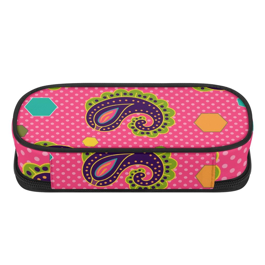 Pencil Case Roomy Interior Smooth Zipper Wear Resistant Polyester with Mesh Pocket Removable Divider and Pen Slots for Students