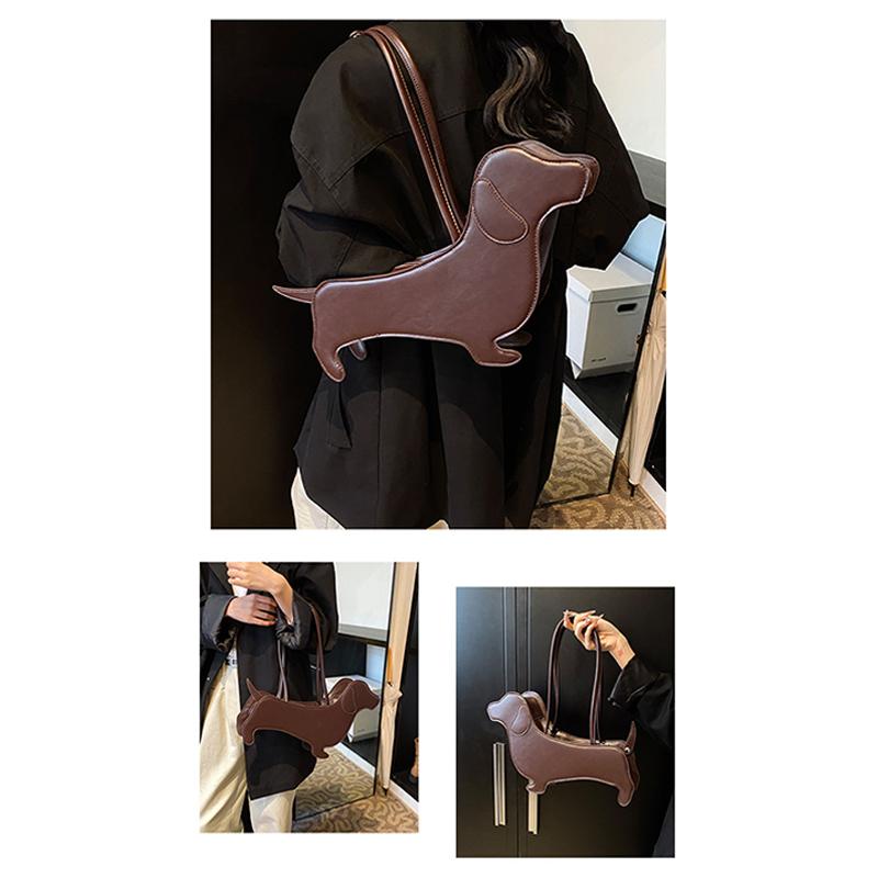 Funny Sausage Dog Handbag Women Bags Solid Color Pu Leather Shoulder Bag Totes Lady Cute Creative Japanese Style Kawaii Bag