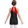 Leotard da Danza da Bambina Senza Maniche con Schiena Scoperta e Strass Brillanti con Fascia per Capelli e Pantaloncini con Vita Elastica