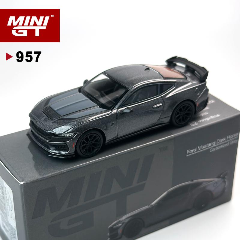 MINIGT 1:64 Ford Mustang Dark Horse 2024 Carbonized Gray MGT Car Model 957
