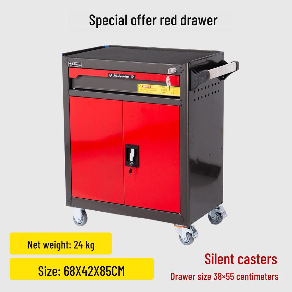 Multi-Layer Thickened Tool Cabinet with Casters for Auto Repair