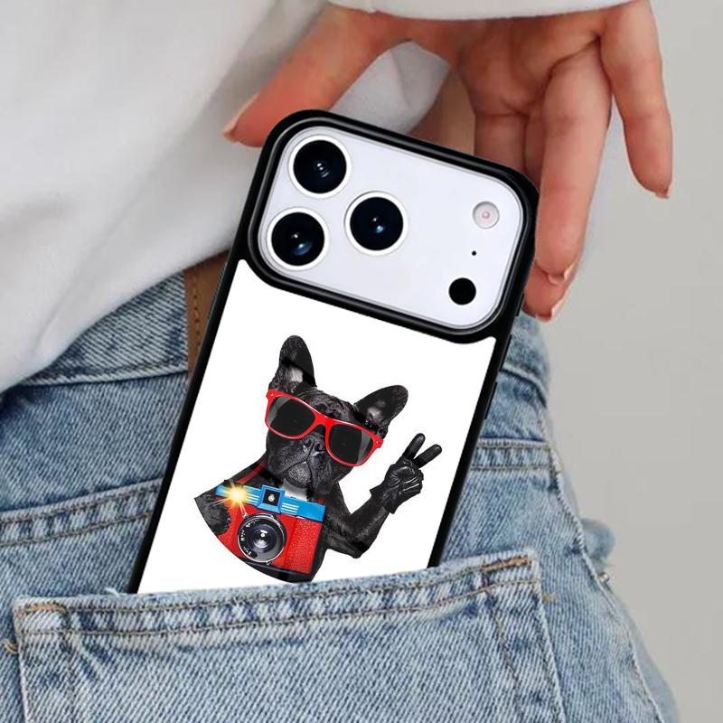 

French Bulldog funny Phone Case for iPhone 16e 15 14 13 12 17 Pro Max Plus Air 17pro Cover Coque iPhone 14 Plus