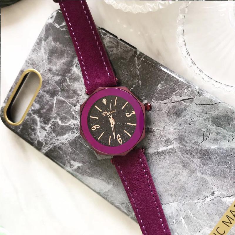 Trendy Brand Fashionable Baby's Breath Ladies Watch Genuine Leather Waterproof Casual Quartz Watch