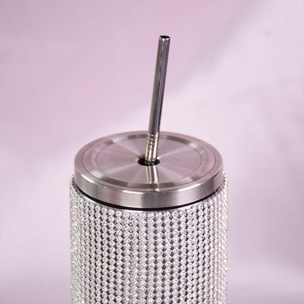 600ml Strass Thermosflaschen Bling Vakuumflaschen Trinkgeschirr Gerader Becher Outdoor-Aktivitäten