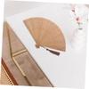 Garneck Bamboo Hand Fan - Art Silk Decorative Folding Fan - Eastern Style Carved Elegant Hand Fan - Handfan Gift for Birthday Dancing Wedding Party