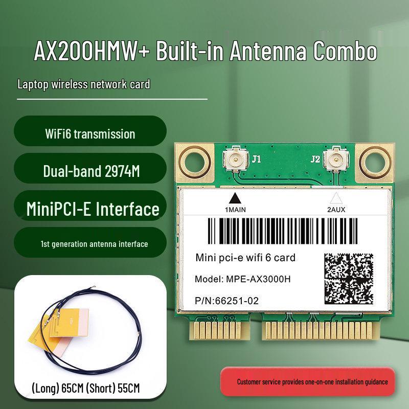 AX210 AX200 AX3000 WiFi6 Gigabit Wireless Network Card with Bluetooth 5.2 MINI PCIe