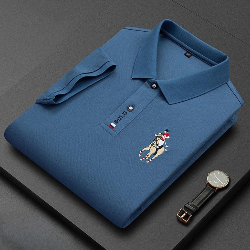 STORN Men's Embroidered Casual Fashion Short Sleeved POLO Shirt Summer Comfortable Top