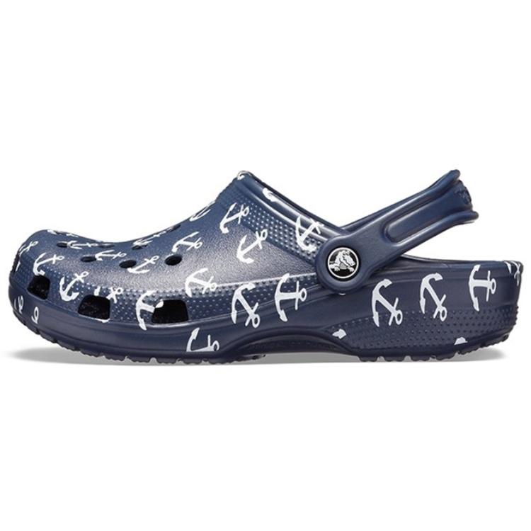 Crocs Classic Clog Printing Sandals Deep Blue Men s 206053-462 EU 39-40